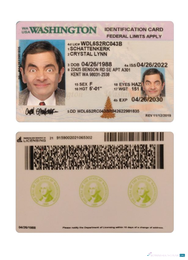 Download USA Washington ID card 2022 present Photoshop template